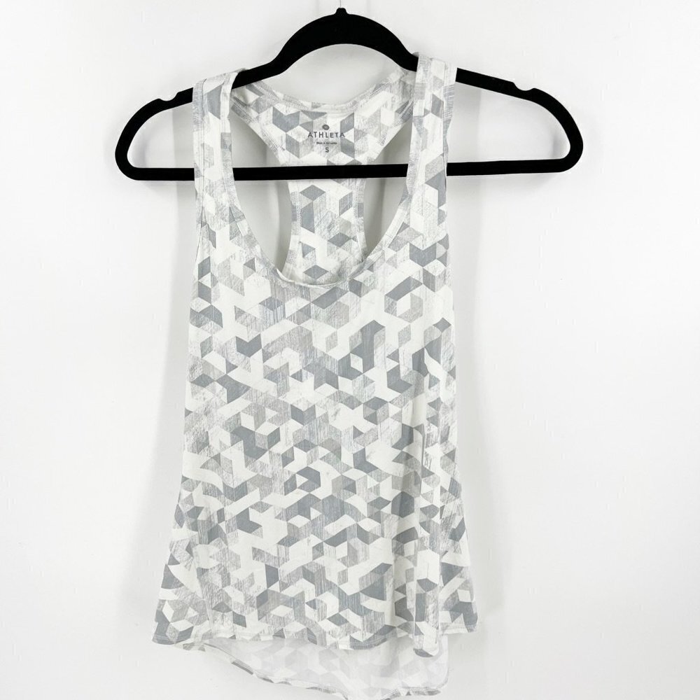 ✅ Athleta Chi Racerback Grey Tank Top Size‎ Small